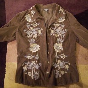 J. Jill Brown Embroidered Jacket